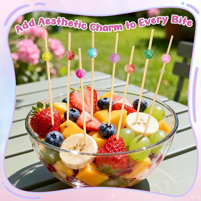 200PCS Cocktail Picks, Colored Pearl Fancy Toothpicks - Image 5