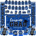 Graduation Decorations 2026 Blue Set, Congrats Grad Decor Set by Unknown