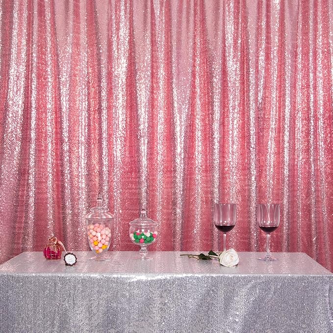 SquarePie 6x8ft Fuchsia Pink Sequin Backdrop, High Density Non-Transparent - Image 9