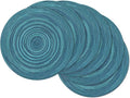 SHACOS 15 inch Round Placemats Set of 6 Variegated Multicolor Place Mats Cotton by SHACOS