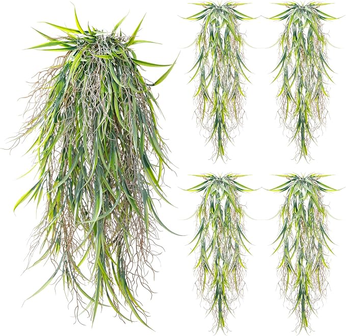 4Pcs Fake Hanging Fern Plants for Outdoors, UV Resistant Artificial Ferns by dallisten
