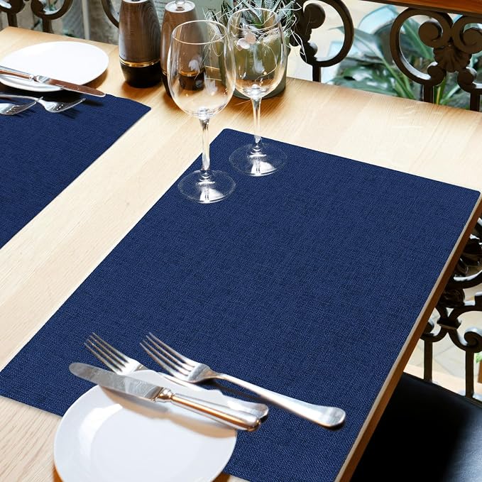 Cloth Placemats Set of 6, Cotton Linen Blend Place Mats, Double Layered - Image 8