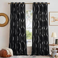 NICETOWN Black Out Floral Curtain Panels 84 inches Long by NICETOWN