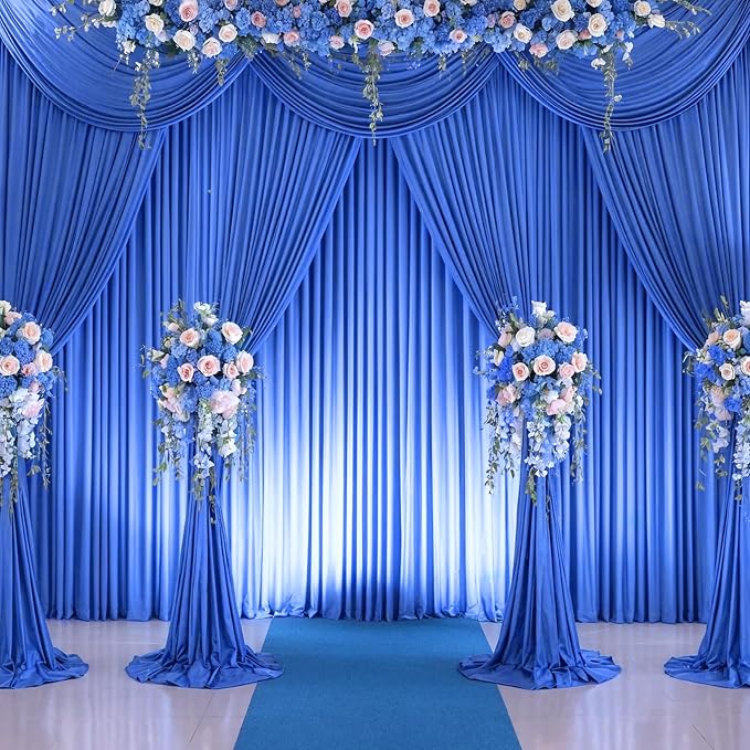 8 Panels Royal Blue Backdrop Curtains - Image 9