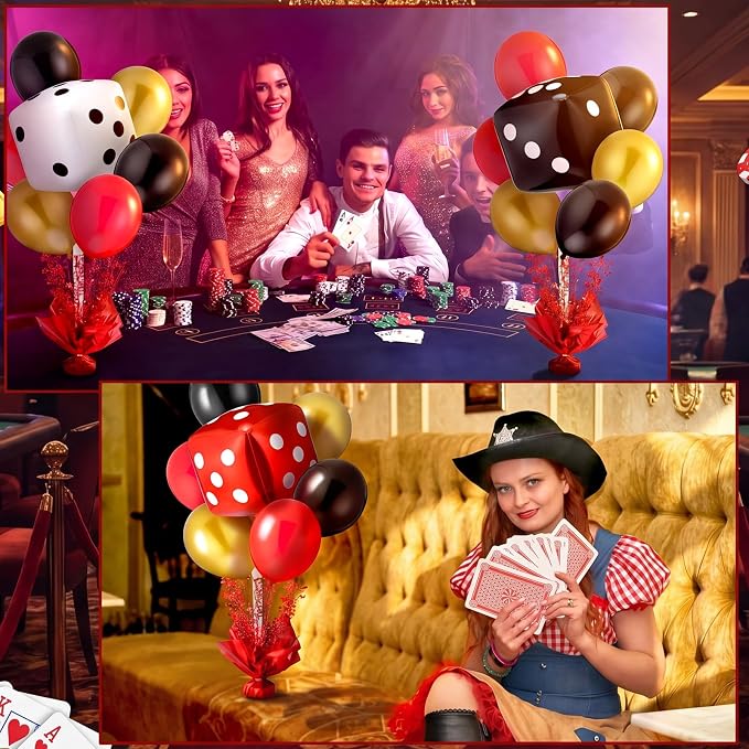 Civaner Casino Party Balloons Stand Kit 6 Sets, and Yellow - Image 2