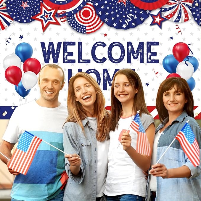 Sumind Large Welcome Home Banner Military Red White and Blue Welcome Home - Image 7