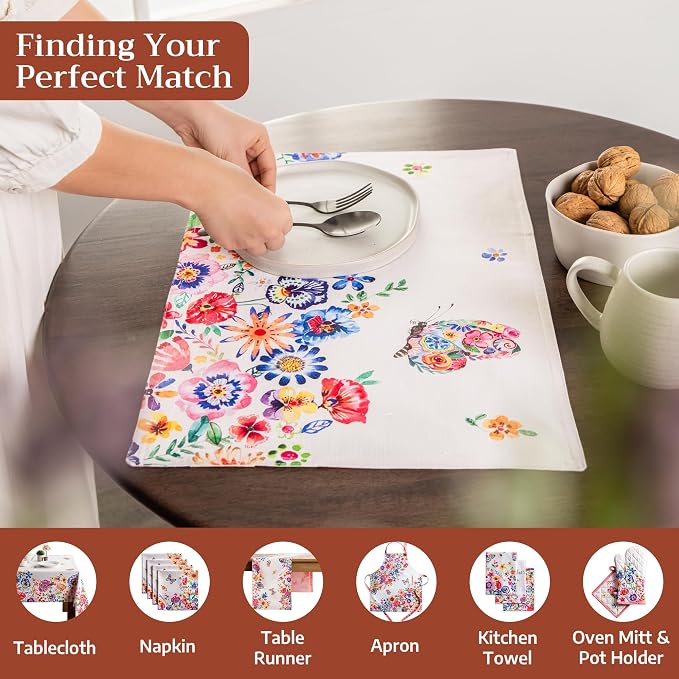Maison d' Hermine Placemats Set of 4 Reusable 100% Cotton | Cloth Place Mats - Image 4