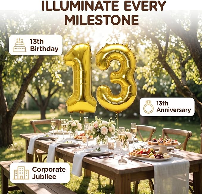 YPSelected 32 Inch Large Foil Helium Number Balloon Birthday Wedding Party 0-9 - Image 4