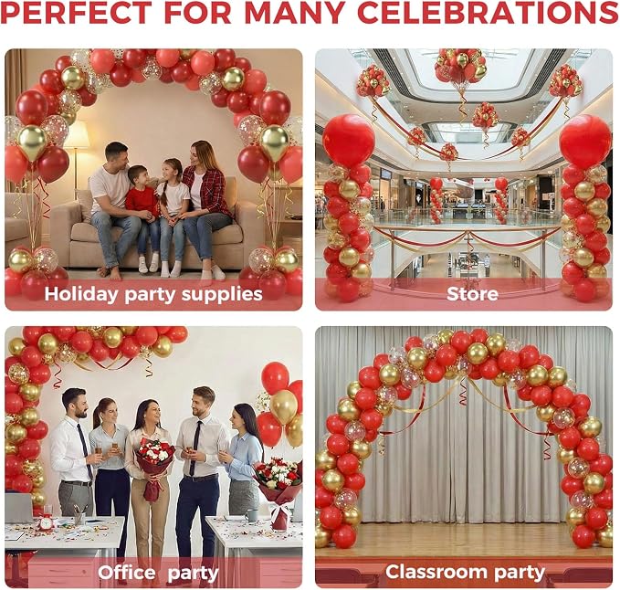 LovesTown 60PCS Red Gold Balloon Garland Kit - Image 5