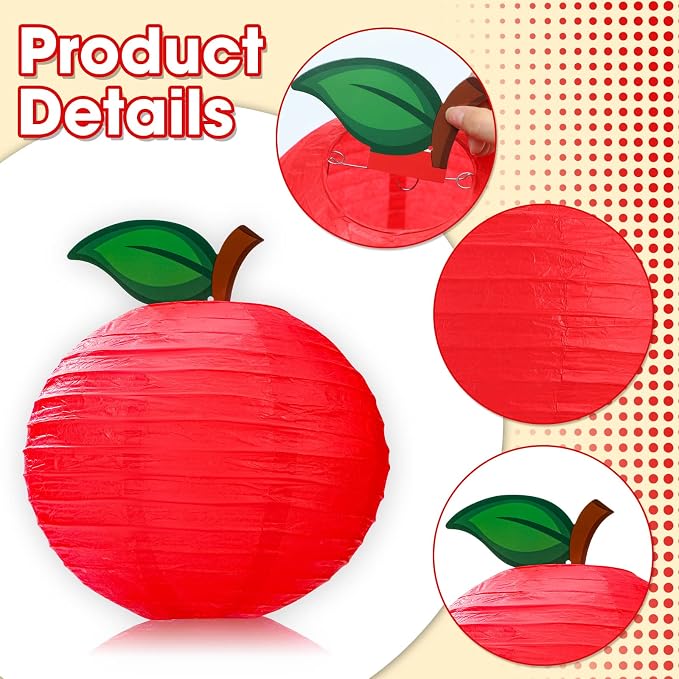 12 Pcs 10 Inch Back to School Decoration Red Apple Orchard Theme Hanging Paper - Image 4