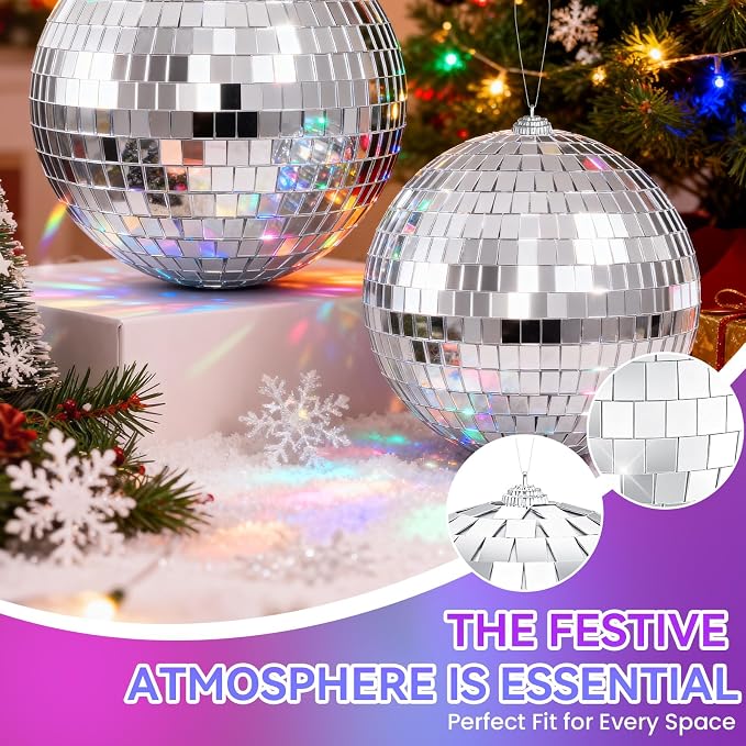 Youdepot 6-Inch Disco Ball, Reflective Disco Ball Decor, - Image 2