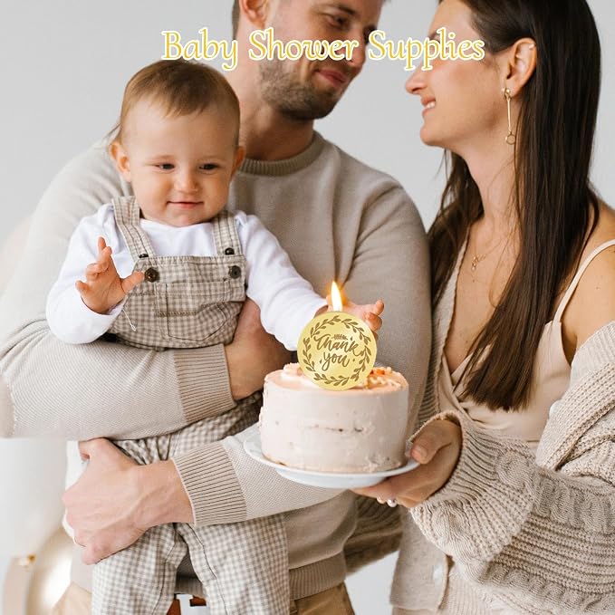 20Pcs Gold Thank You Cupcake Toppers DIY Cake Toppers - Image 5