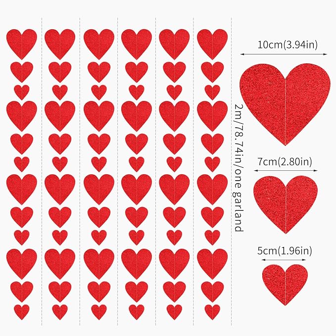 Valentines-Day Party Decorations Red Heart-Garland - 52ft Special Night - Image 2