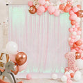 PartyDelight Iridescent White Sequin Backdrop 7x7ft Shimmer Photo Curtain | 4 by PartyDelight