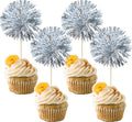 Gyufise 30Pcs Foil Firework Cupcake Toppers Sparkle Tinsel Cake Toppers Tinsel by Gyufise
