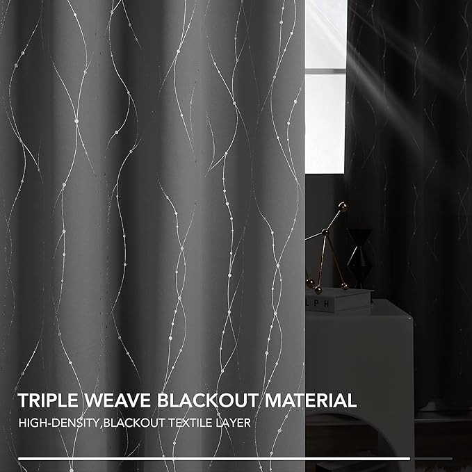 Deconovo Living Room Curtains 108 Inch Long, Thermal Insulated, Room Darkening - Image 7