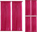 Fuchsia Glitter Sequin Backdrop Curtains 6 Pieces 2ftx8ft Dessert Backdrop by SoarDream