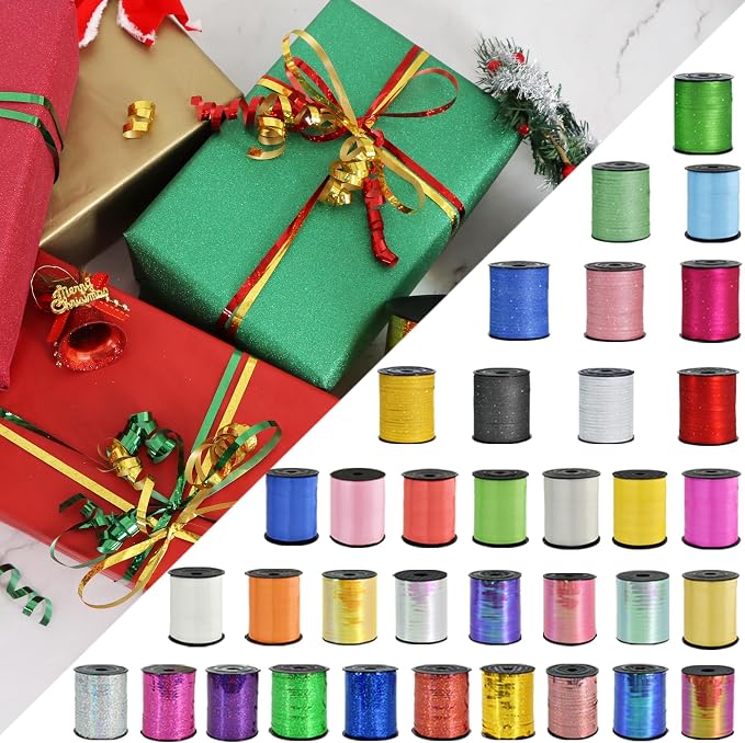 BEISHIDA 12 Assorted Colors Curling Ribbons Set, Rainbow Balloons Strings - Image 6