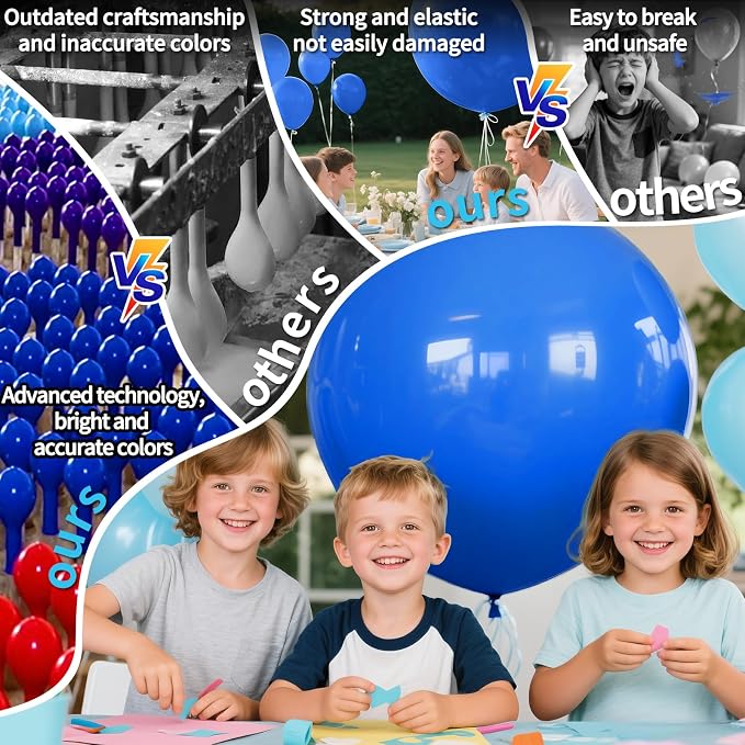 Dark Blue Balloons 9pcs 36 Inch Extra Large Big Jumbo Giant Matte Navy Blue - Image 4