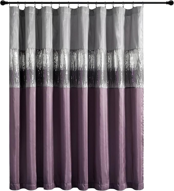 Lush Decor Night Sky Window Curtain Panel, Single 100"W x 84"L Purple & Gray - Image 7