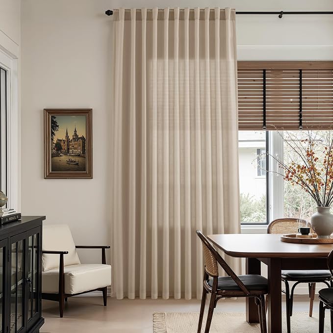 Sepia Beige Linen Curtains 96 Inches Long - Image 7