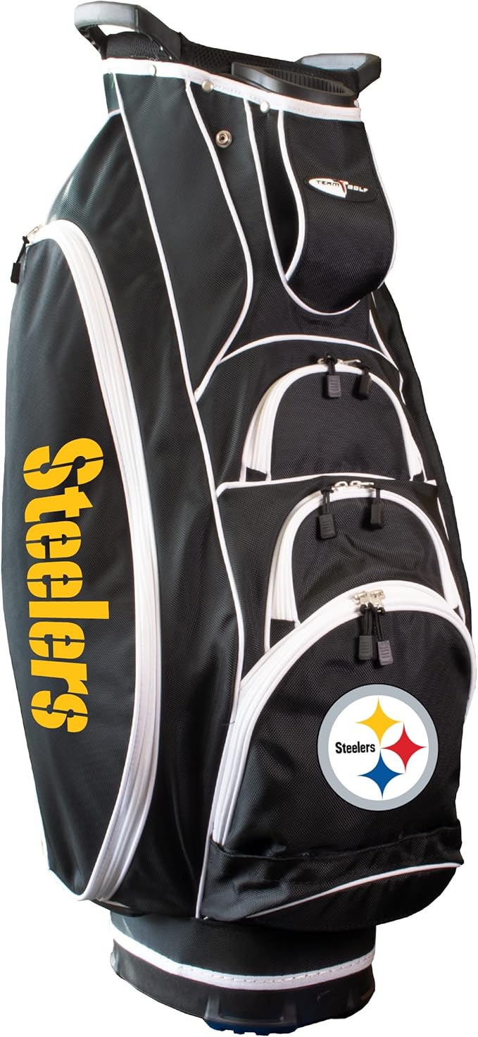 Team Golf NFL Lightweight, 10-Way Club Divider, Spring Action Stand, Insulated Cooler Pocket, Velcro Glove and Umbrella Holder & Lift Assist Handles