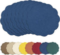 AHHFSMEI Round Faux Linen Placemats Set of 8 Heat Resistant Non-Slip Stain by AHHFSMEI