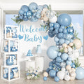 153pcs Dusty Blue Balloon Baby Shower Decorations by Amandir
