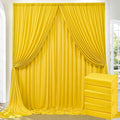 30ft x 10ft Wrinkle Free Yellow Backdrop Curtains by ENJOYYOURPARTY