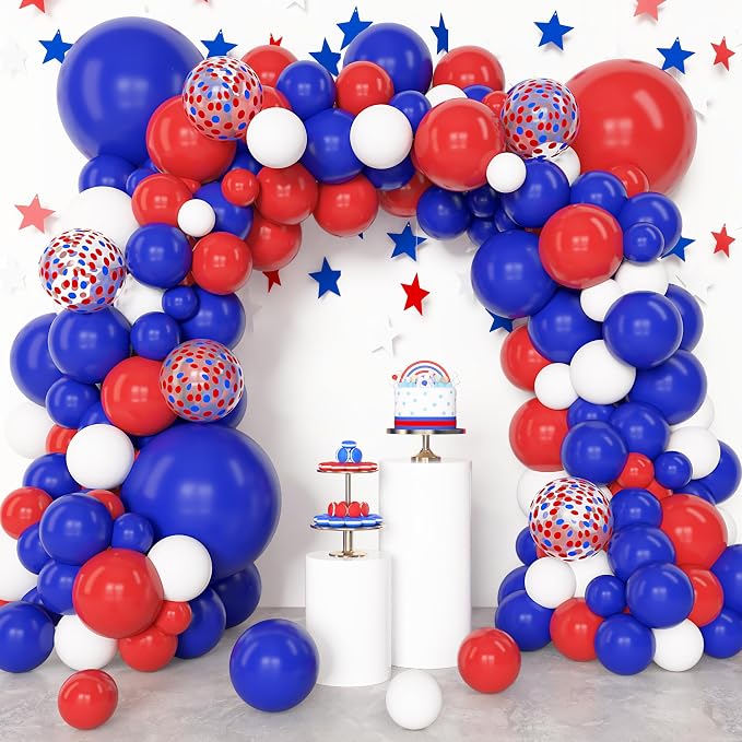 Amandir 153Pcs Red White and Blue Balloons Garland Arch Kit Different Sizes 18 - Image 2