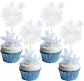 Gyufise 20Pcs Foil Firework Cupcake Toppers Sparkle Tinsel Cake Toppers Tinsel by Gyufise