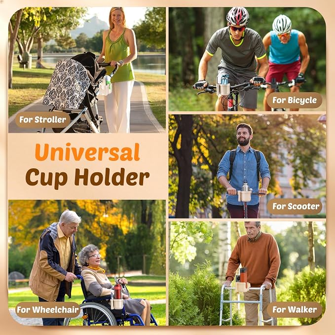 Cup Holder for Walker: Stroller Cup Holder Attachment - Image 2