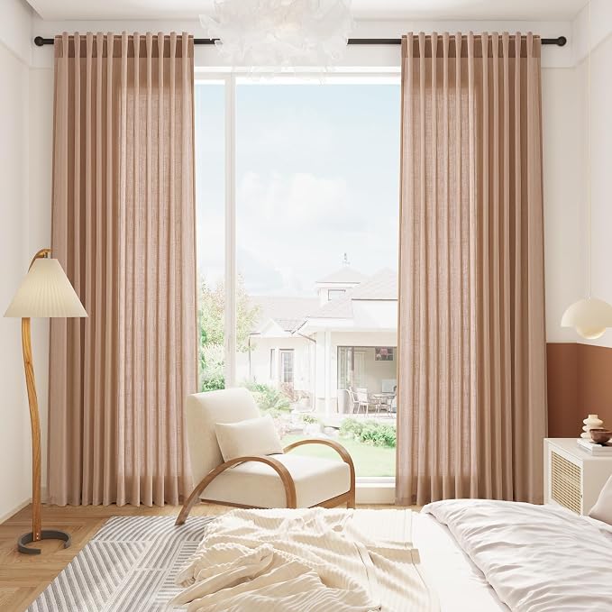 Peach Linen Curtains 84 inches Long - Image 6