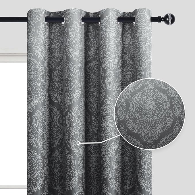 DWCN Black Ombre Curtains for Bedroom - Image 2
