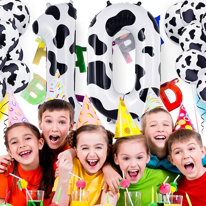 Cow Print Number 0 Balloon, Large 40 Inch Cow Number Birthday Balloons - Image 4