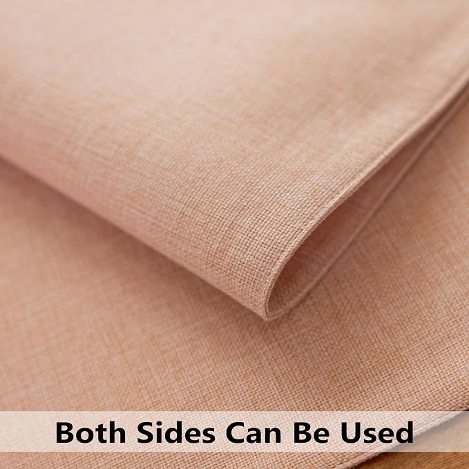 Demetex Pink Placemats Set of 8 Heat Resistant Cloth Place Mats Rectangle Linen - Image 5