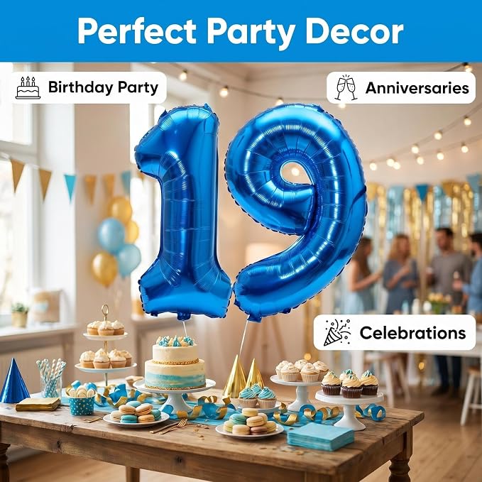 YPSelected 32 Inch Large Foil Helium Number Balloon Birthday Wedding Party 0-9 - Image 6