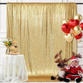 PartyDelight Gold Sequin Backdrop 8x8ft Sparkly Photo Curtain | 4 Inch Rod by PartyDelight