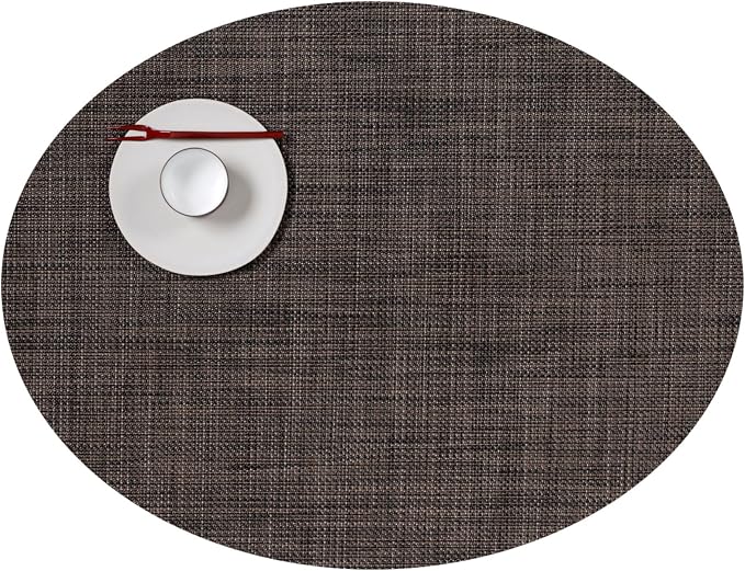 Chilewich Mini Basketweave Placemats, Woven Oval Placemats Set of 4 | Reusable by Chilewich