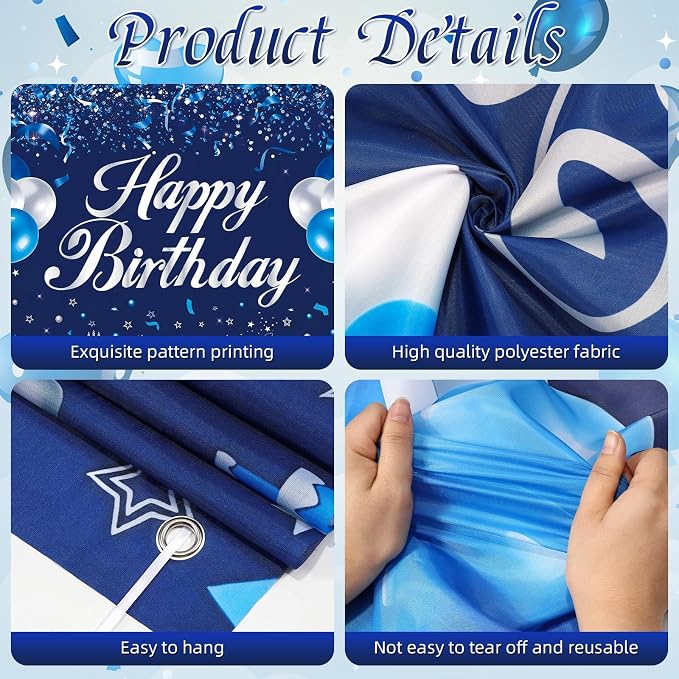 Happy Birthday Backdrop Banner, Happy Birthday Party Decorations Yard Sign - Image 5
