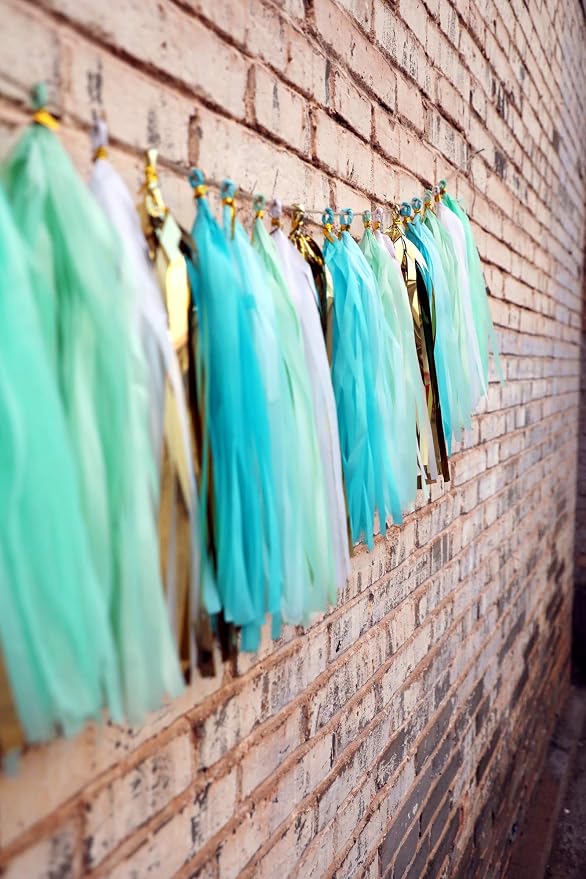 Fonder Mols Tissue Paper Tassel Garland Rustic Birthday Wedding Party Decor - Image 5