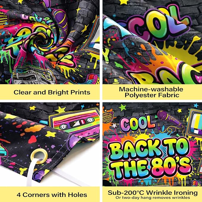 Back to The 80's Backdrop Decorations - Image 5