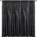 Sugargirl Black Sequin Backdrop Curtain 7FTx7FT Glitter Black Background Drapes by Sugargirl