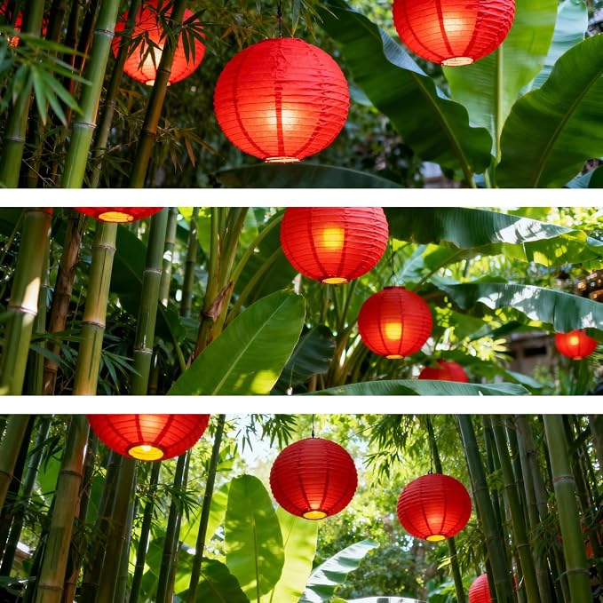 Red Chinese Paper Lanterns - Image 4