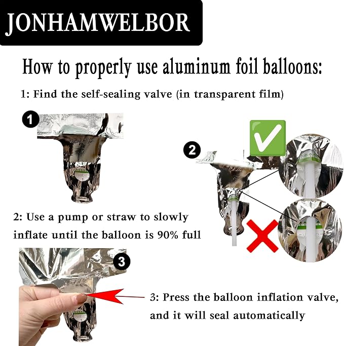 Jonhamwelbor 40 Inch Laser Silver Number 5 Balloon Foil Mylar | Giant Balloon - Image 3
