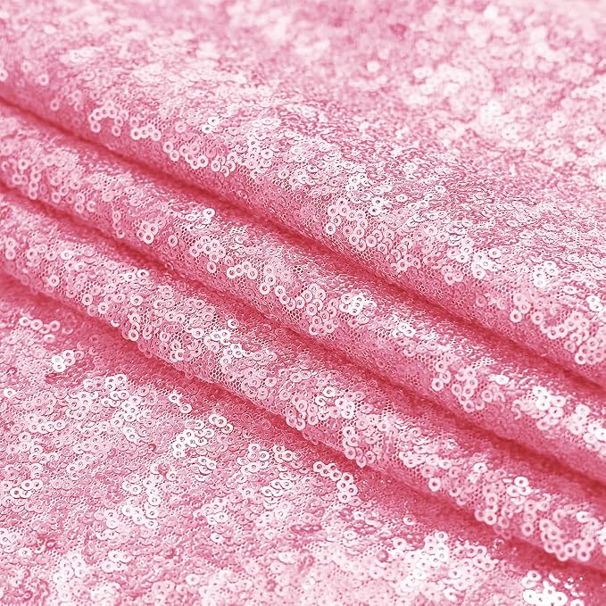 Sugargirl Matte Pink Sequin Backdrop Curtain 8FTx8FT Glitter Matte Pink - Image 4