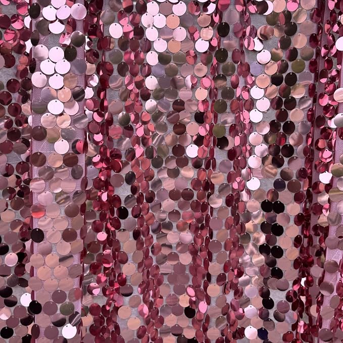 Hot Pink Sequin Backdrop, 4 * 10ft Pack of 2 | 18MM Large Sequins, Glitter - Image 5