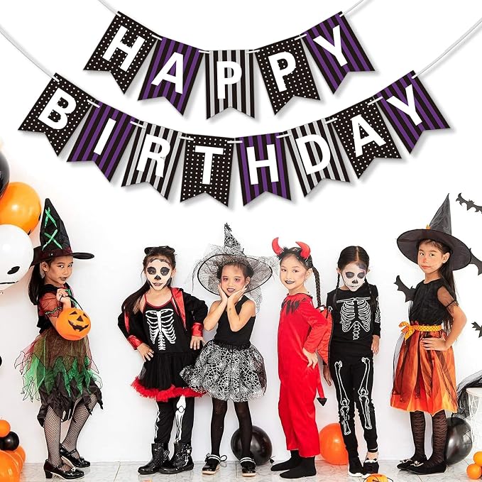 Happy Birthday Banner for Halloween Decorations Indoor - Image 6