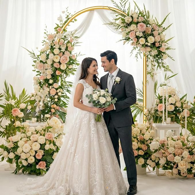7.2FT Metal Wedding Arch Backdrop Stand, Stable Balloon Arch Frame - Image 2