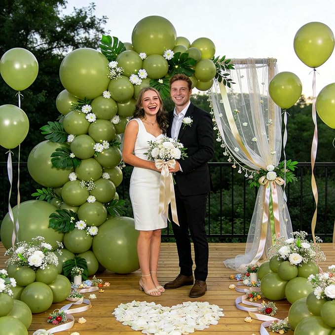 110pcs Olive Green Balloon 12 Inch, Olive Green Latex Balloons - Image 4